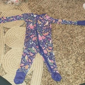 Little sleepies zipsuit floral butterfly